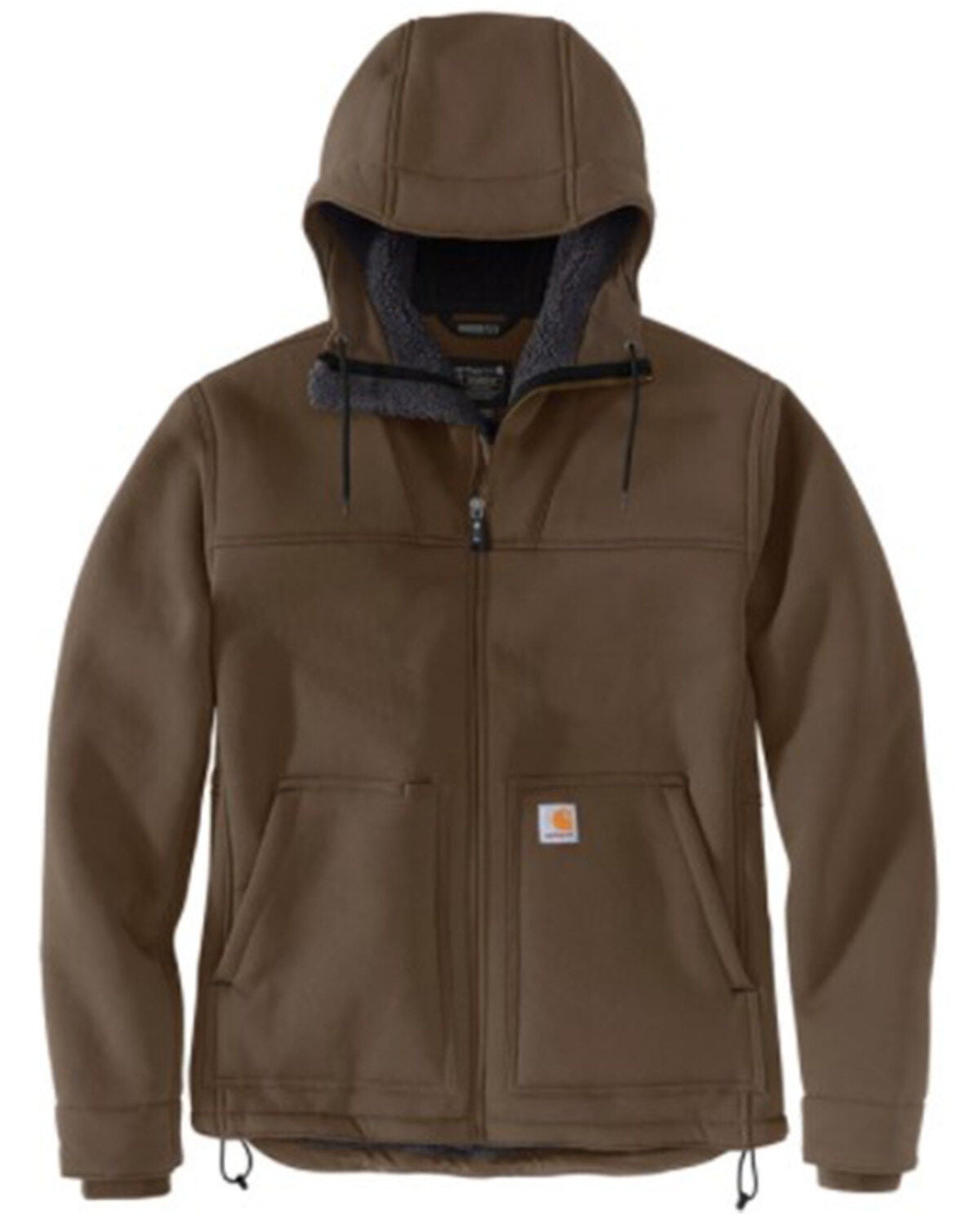 Carhartt Men's Rugged Flex&reg; Super Dux Sherpa-Lined Hooded Work Jacket, Coffee, hi-res