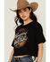 Image #2 - Shyanne Women's Wanderlust Fringe Back Short Sleeve Graphic Tee, Black, hi-res