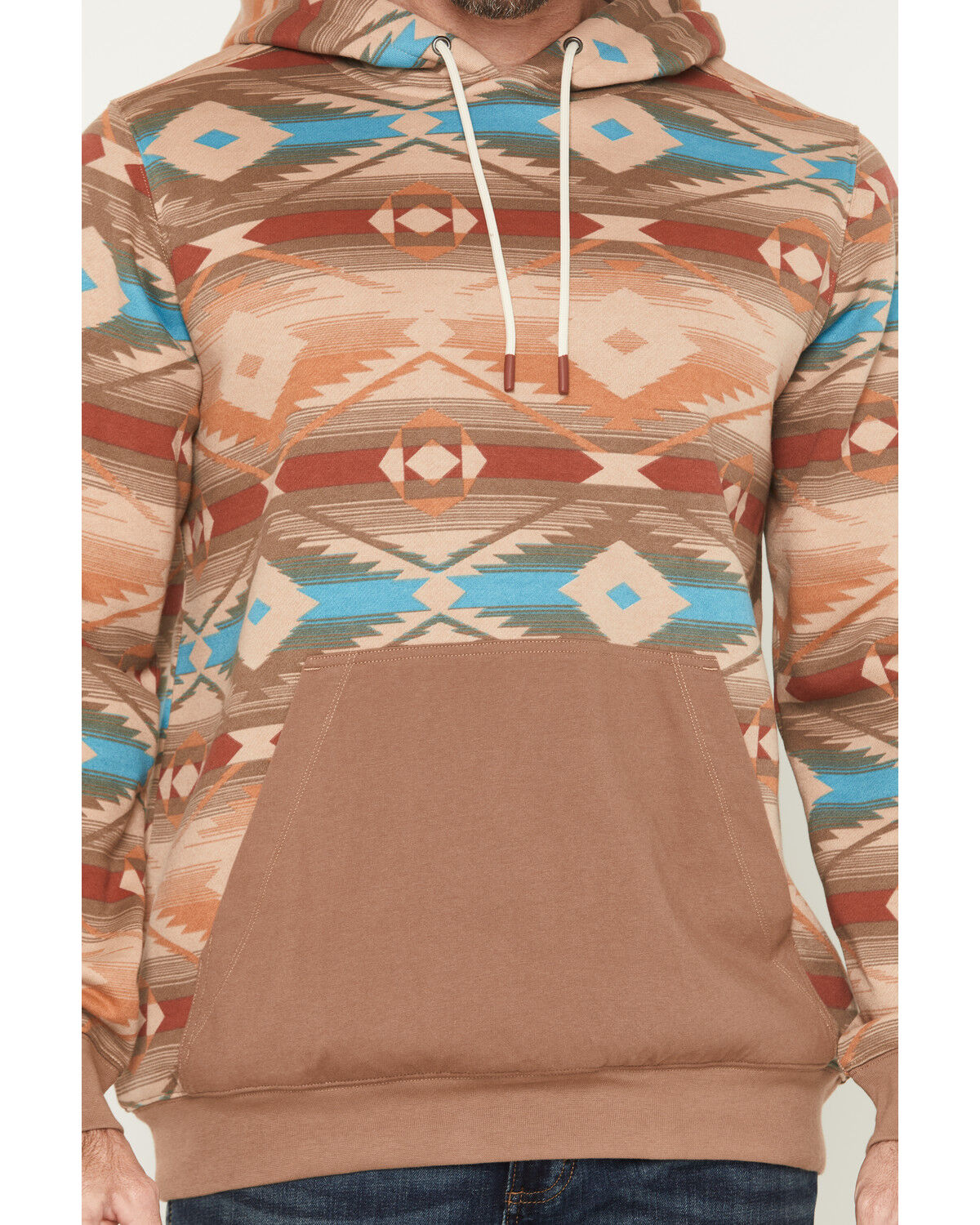 Image #3 - Cody James Men's Denver Southwestern Print Hooded Sweatshirt, Brown, hi-res