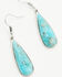 Image #1 - Shyanne Women's Ridge Canyon Turquoise Teardrop Earrings, Silver, hi-res