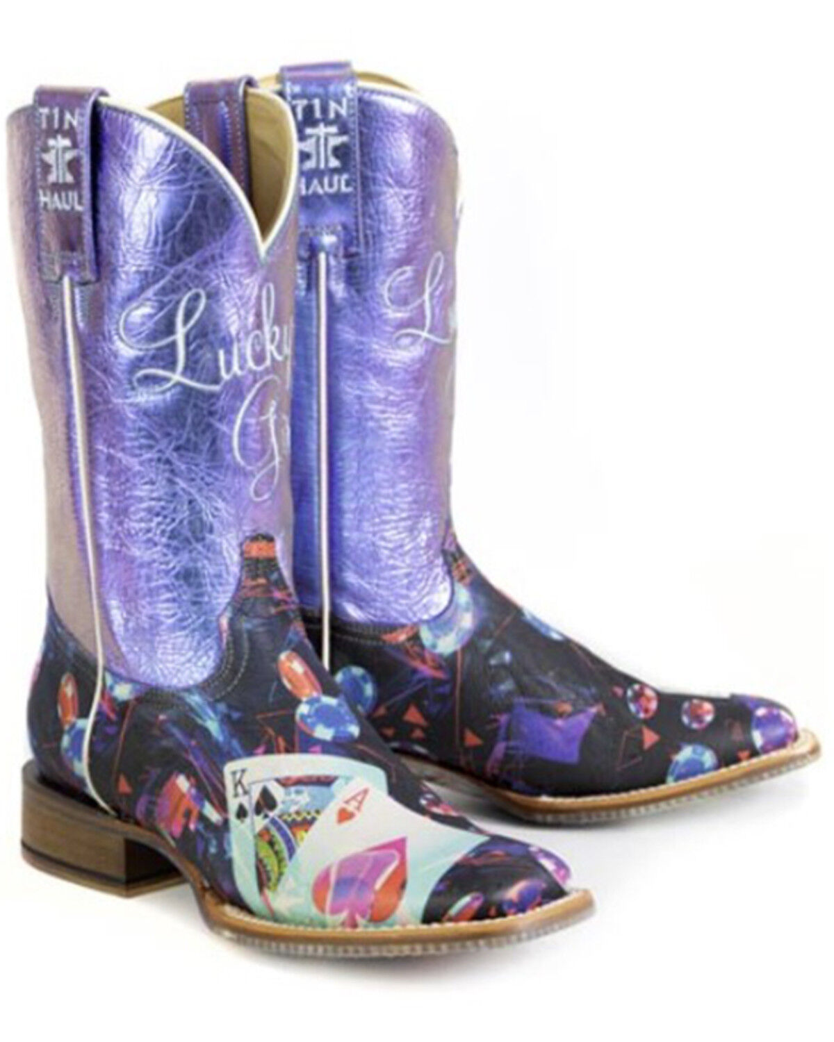 Image #1 - Tin Haul Women's Lady Luck Western Boots - Broad Square Toe, Black, hi-res