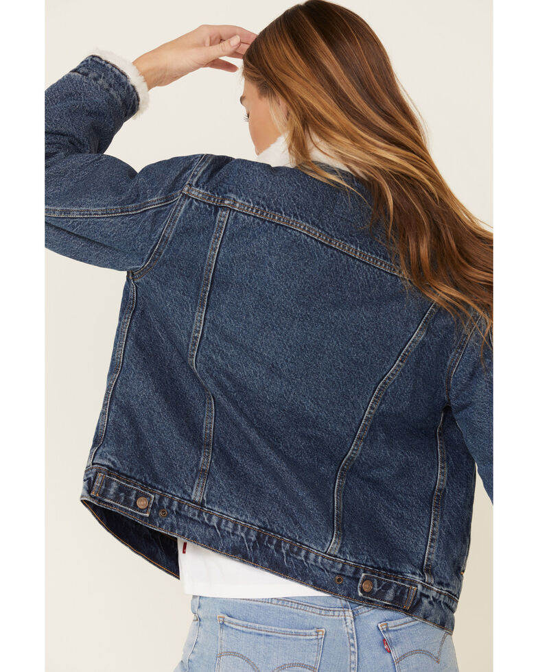 Levi's Women's Fur Lined Medium Wash Denim Jacket | Boot Barn