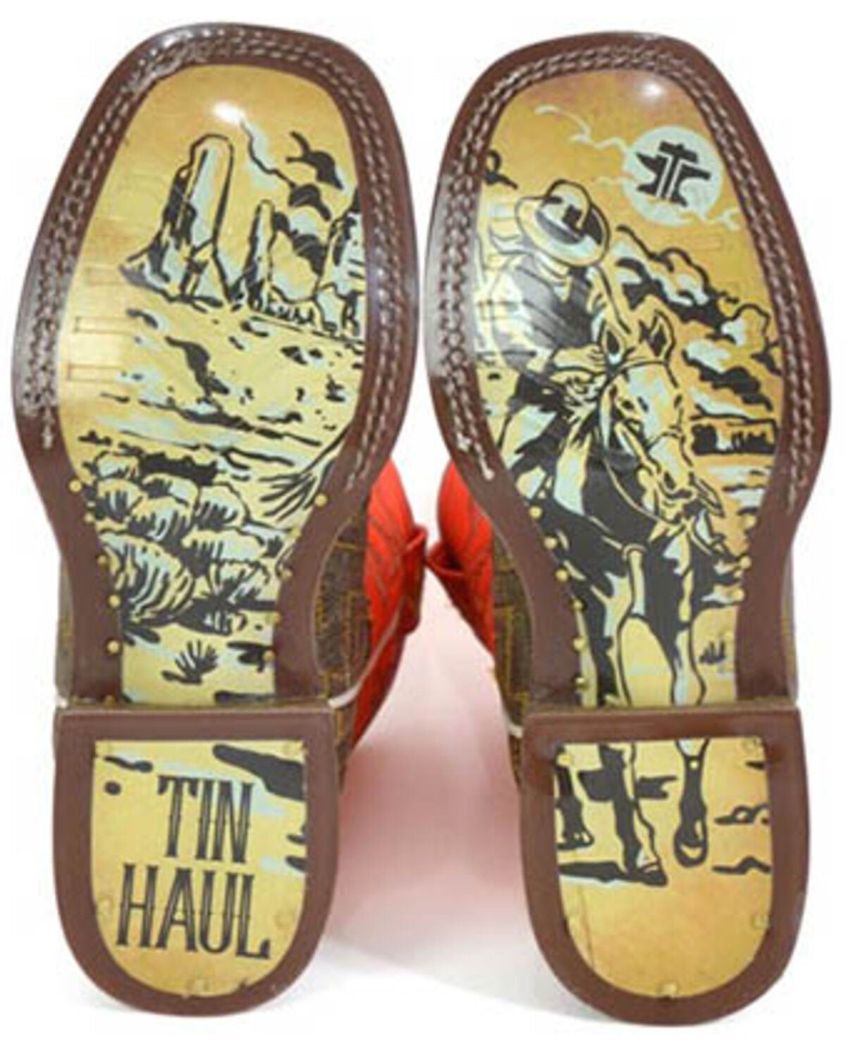 Image #2 - Tin Haul Boys' Neon Thunder Western Boots - Broad Square Toe, Brown, hi-res
