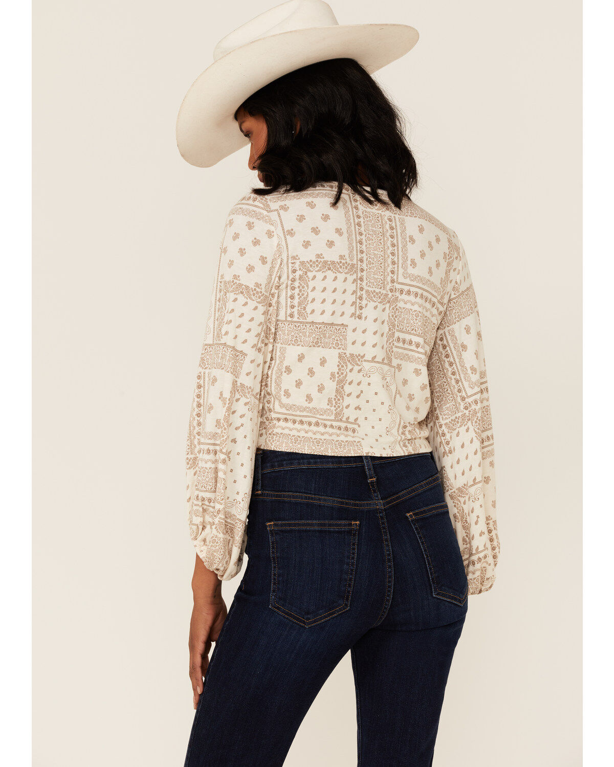 Image #3 - Saints & Hearts Bandana Print Crop Top, Ivory, hi-res