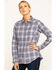 Ariat Women's FR Abigail Plaid Print Long Sleeve Work Shirt , Purple, hi-res