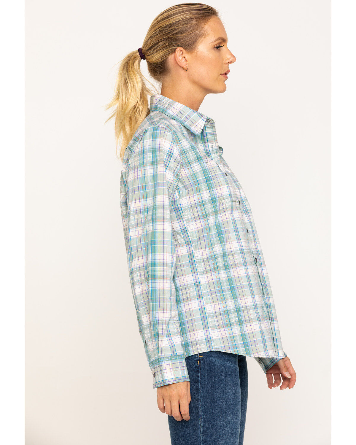Image #3 - Wrangler Riggs Women's Plaid Long Sleeve Work Shirt, , hi-res