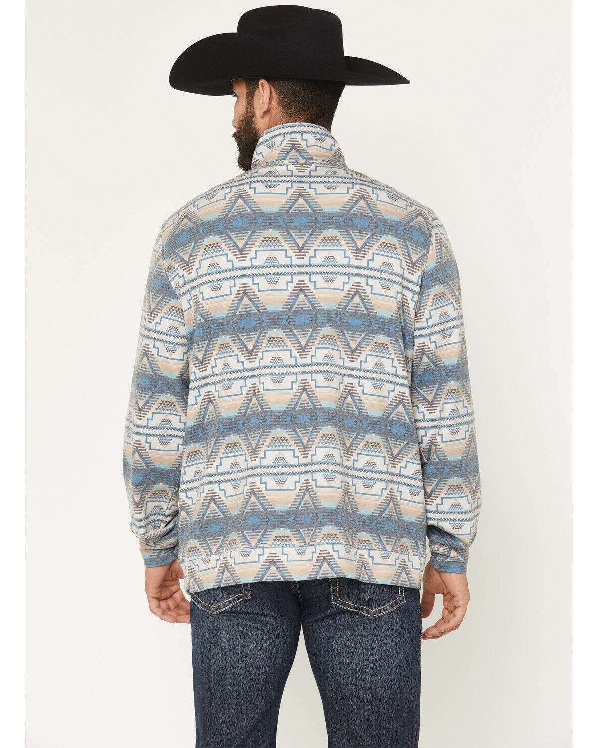 Image #4 - Rock & Roll Denim Men's Southwestern Print Pullover, Tan, hi-res