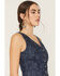 Image #3 - Shyanne Women's Lucy Floral Print Vest, Dark Wash, hi-res