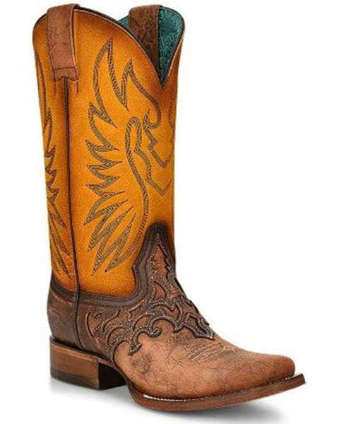 Corral Women's Inlay Western Boots - Square Toe, Brown, hi-res