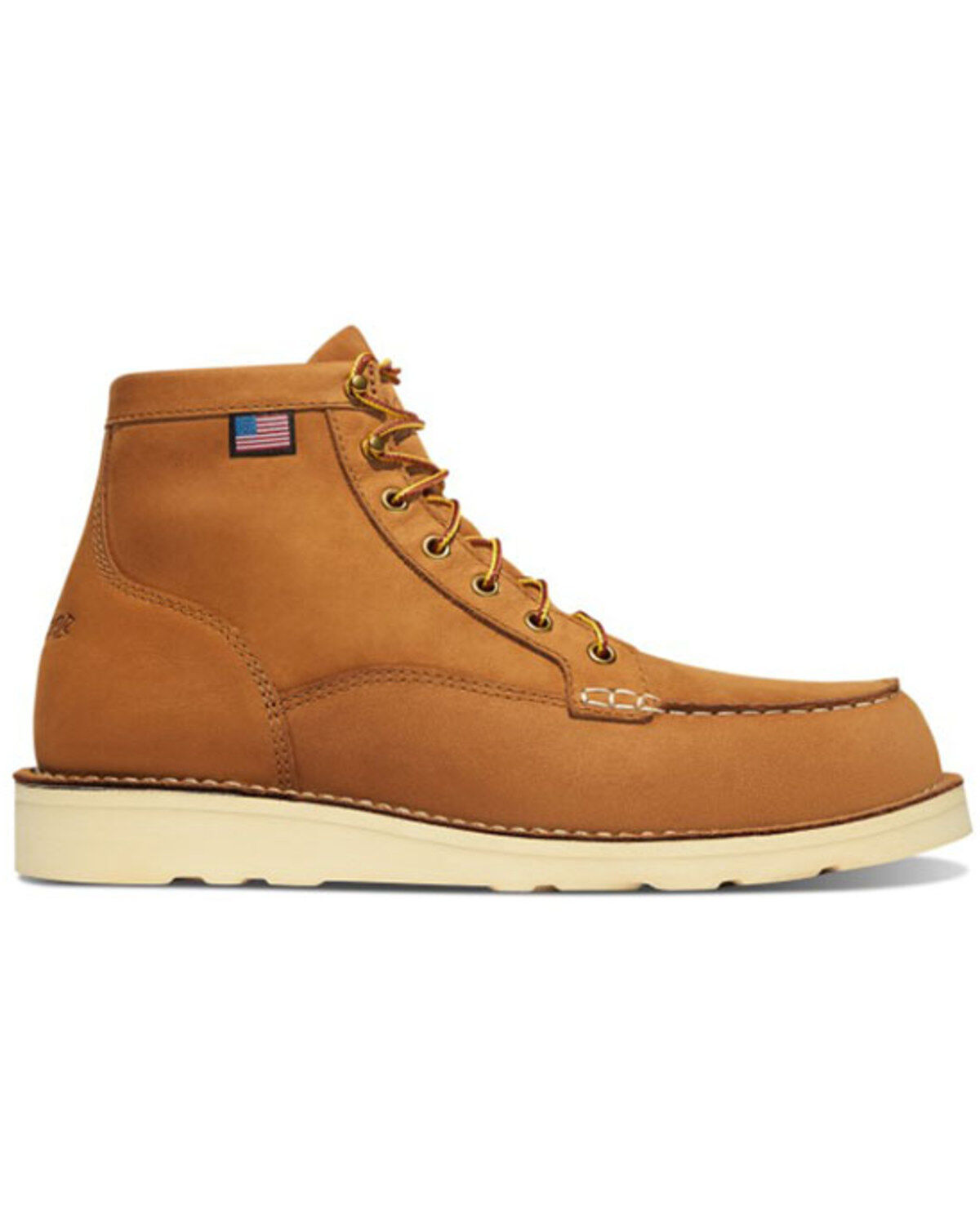 Image #2 - Danner Men's 6" Bull Run Nutbuck Work Boot - Moc Toe, Wheat, hi-res