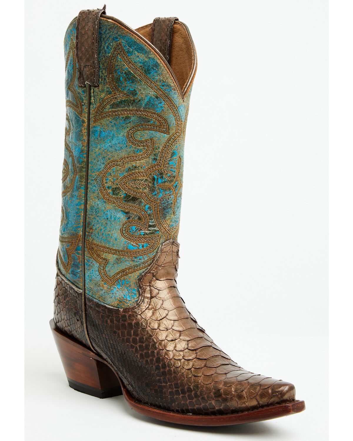 Image #1 - Shyanne Women's Exotic Python Western Boots - Snip Toe, Turquoise, hi-res