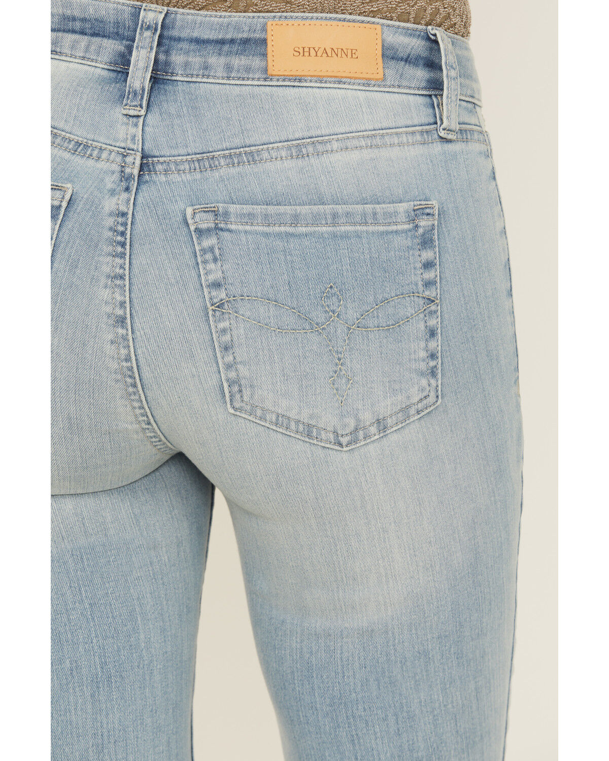 Product Name:  Shyanne Women's Baker Light Wash Mid Rise Bootcut Super Stretch Denim Jeans