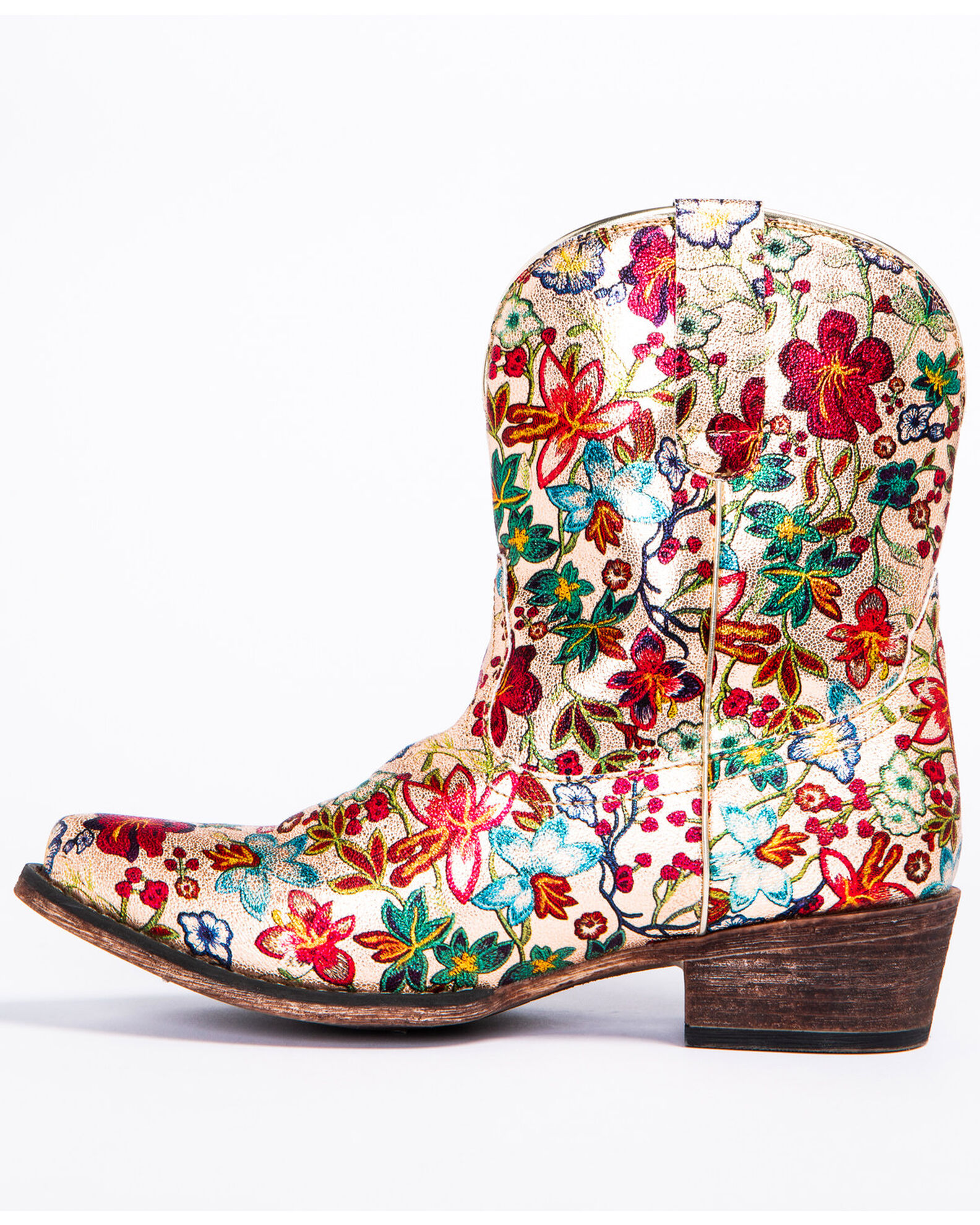 Product Name:  Roper Women's Ingrid Floral Western Booties - Snip Toe