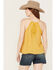 Image #4 - Miss Me Women's Sleeveless Lettuce Hem Tank Top, Yellow, hi-res