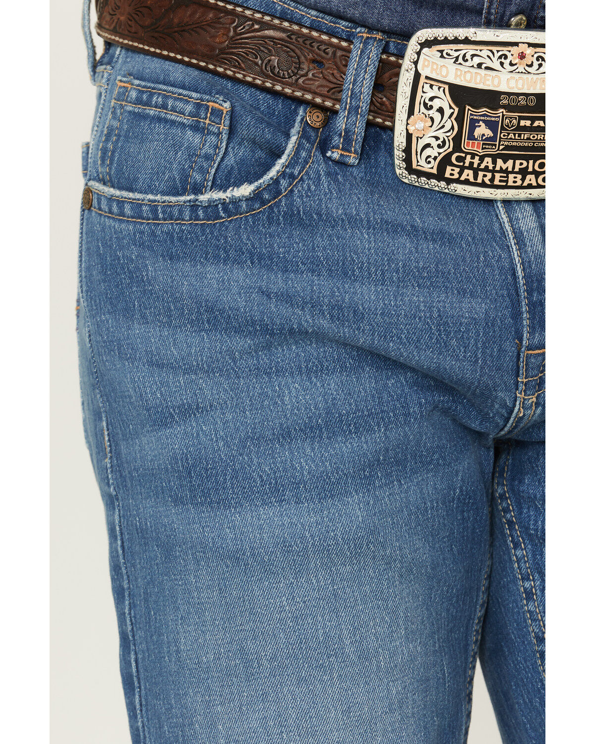 Image #2 - Cody James Men's Buffalo Stackable Medium Wash Stretch Straight Denim Jeans, Medium Wash, hi-res