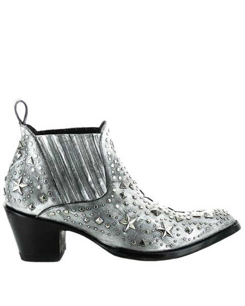 Old Gringo Women's Metal Star Fashion Booties - Pointed Toe, Silver, hi-res