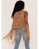 Panhandle Women's Crochet Fringe Vest, Brown, hi-res