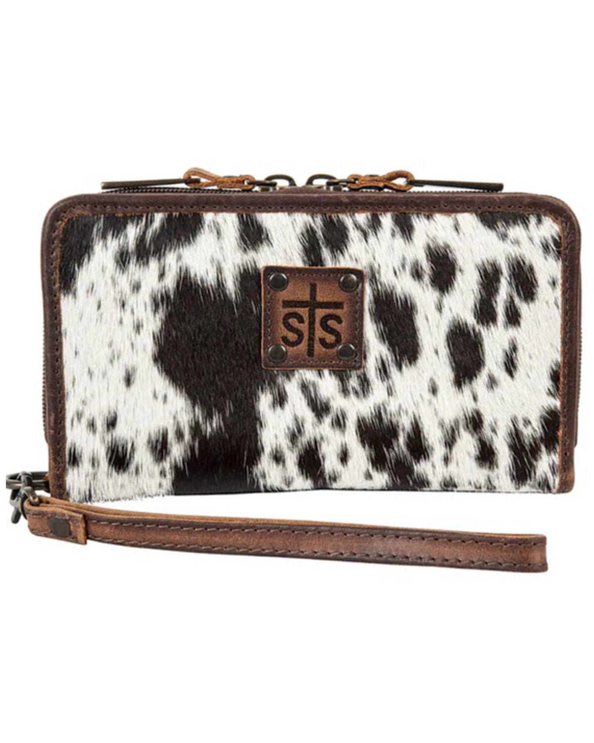 STS Ranchwear By Carroll Kacy Cowhide Organizer Wallet, Black, hi-res