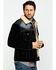 Image #3 - Scully Men's Boar Suede Southwestern Yolk Jean Jacket, Black, hi-res