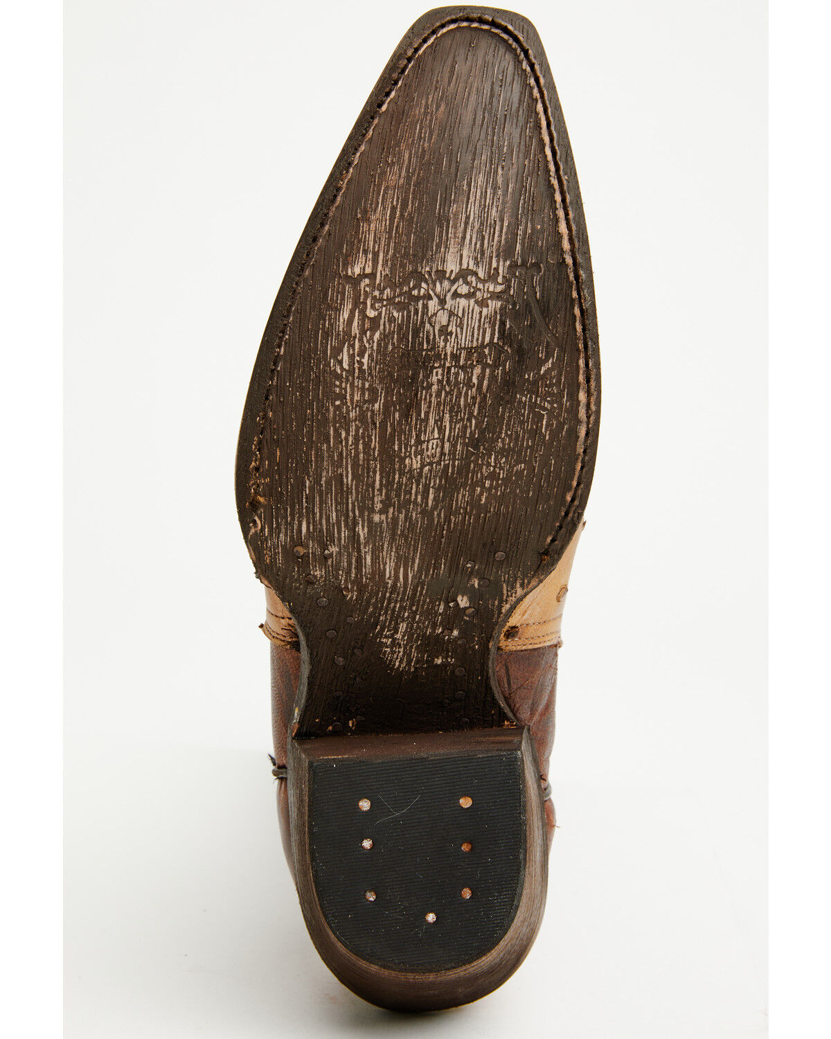 Image #7 - Tanner Mark Women's Ostrich Print Tall Western Boots - Snip Toe, Brown, hi-res