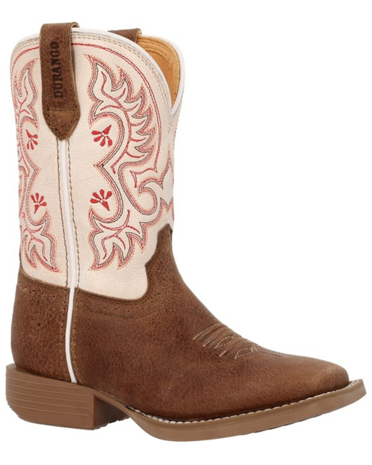 Image #1 - Durango Girls' Shyloh Western Boots - Broad Square Toe, Tan, hi-res