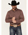 Image #1 - RANK 45® Men's Thorn Geo Print Long Sleeve Button-Down Stretch Western Shirt, Burgundy, hi-res
