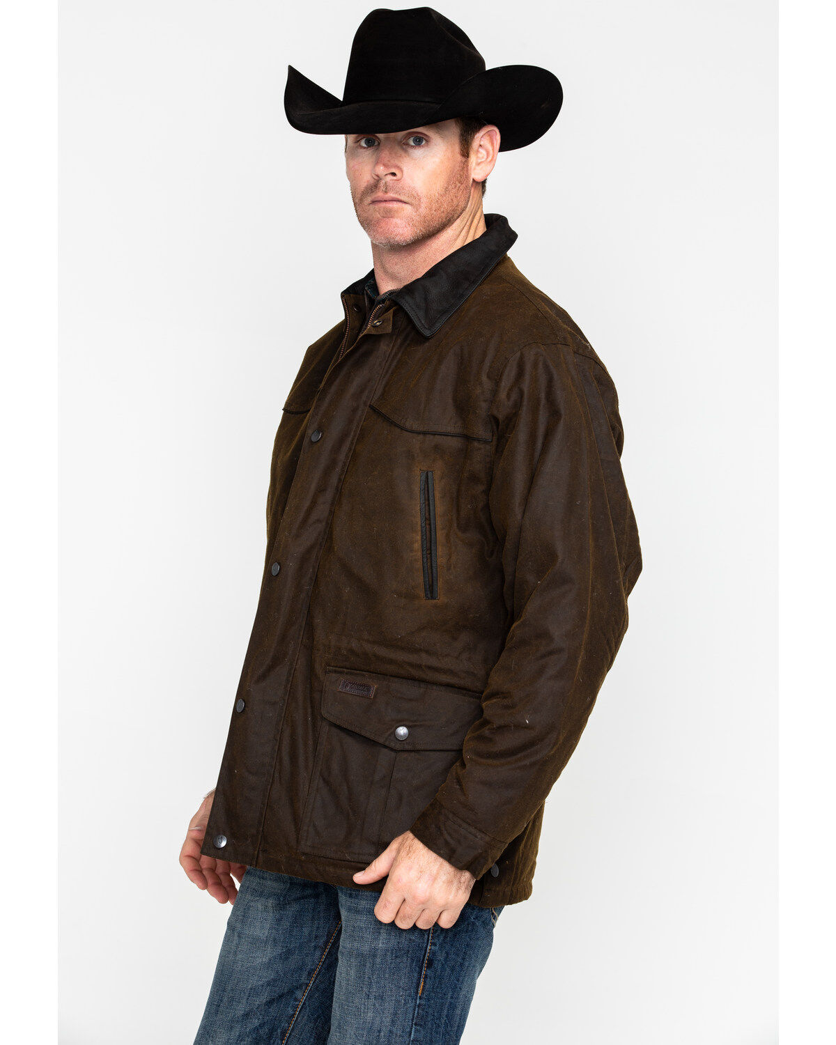 Image #6 - Outback Unisex Waterproof Oilskin Pathfinder Jacket, Bronze, hi-res