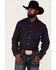 Image #1 - Cody James Core Brutus Dobby Geo Print Long Sleeve Button-Down Western Shirt, Navy, hi-res
