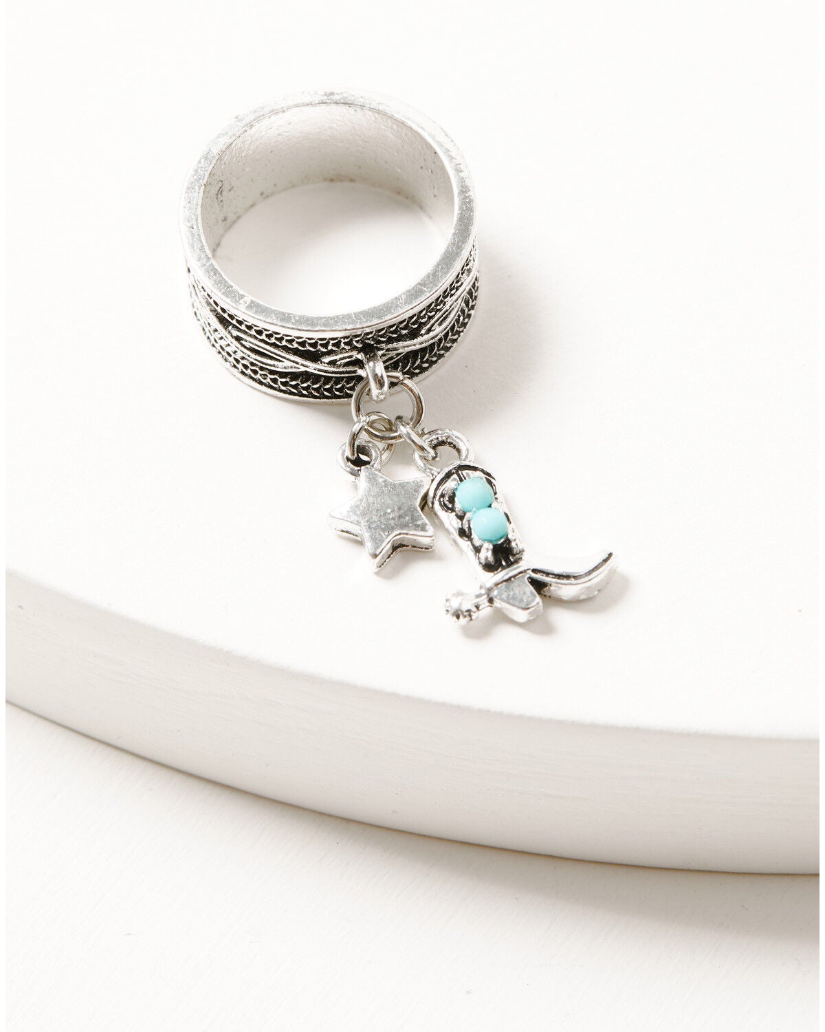 Shyanne Women's Boot Charm Ring, Silver, hi-res
