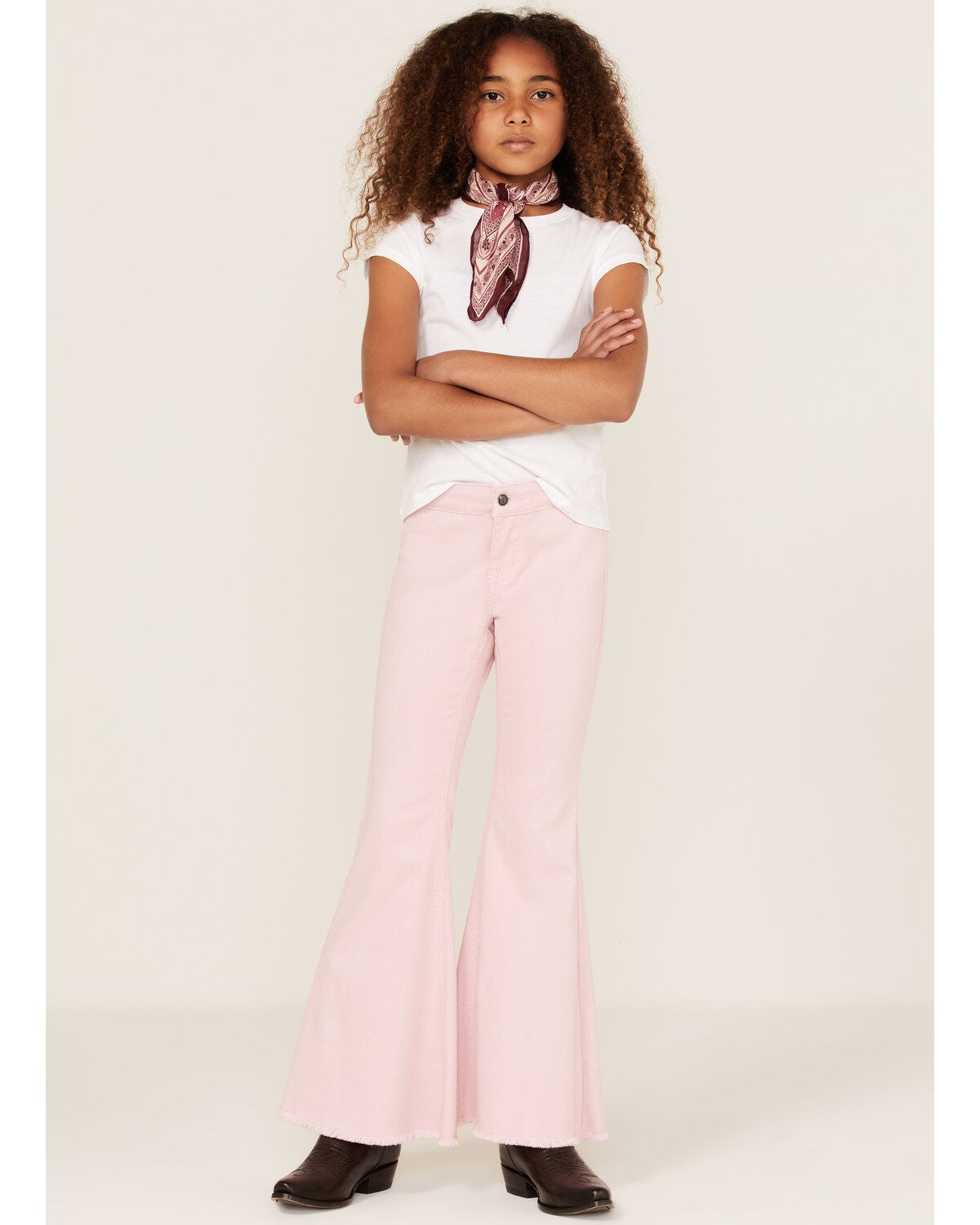 pink flare jeans