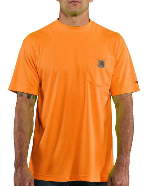 Image #1 - Carhartt Force Color-Enhanced T-Shirt, Orange, hi-res