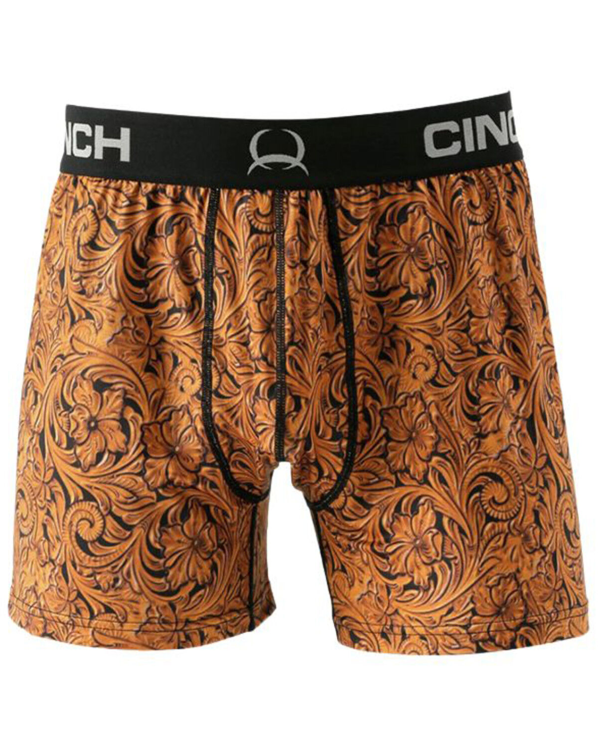 Image #1 - Cinch Men's Leather Scroll Print Loose Fit Boxers, Brown, hi-res