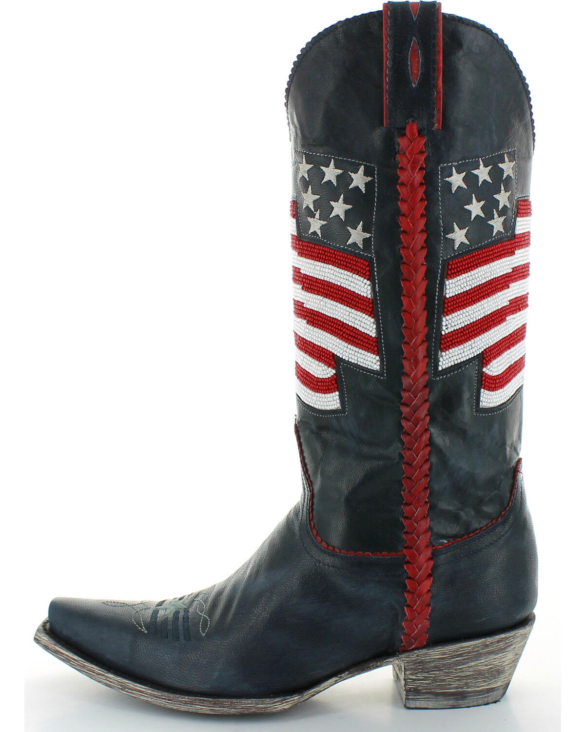 Image #3 - Old Gringo Women's Eleanor Beaded Flag Cowgirl Boots - Snip Toe , , hi-res