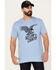 Moonshine Spirit Men's Soaring Eagle Short Sleeve Graphic T-Shirt, Light Blue, hi-res