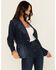 Image #2 - Boom Boom Jeans Women's Dark Wash Denim Blazer, Dark Wash, hi-res