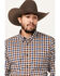 Image #2 - Cody James Men's Hound Dog Plaid Print Long Sleeve Button-Down Western Shirt - Tall, Chocolate, hi-res