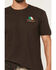 Image #4 - Cowboy Hardware Men's 8 Seconds Flag Short Sleeve Graphic T-Shirt, Dark Brown, hi-res