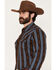 Image #2 - Cody James Men's Desert Creek Striped Long Sleeve Snap Flannel Shirt, Blue, hi-res