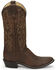 Image #2 - Justin Men's Leather Western Boots - Round Toe, Brown, hi-res