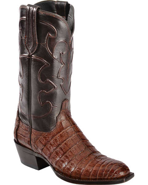 Image #1 - Lucchese Handmade 1883 Men's Charles Crocodile Belly Cowboy Boots - Round Toe, , hi-res