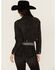 Image #4 - Vibrant Denim Women's Rhinestone Cropped Denim Jacket, Black, hi-res