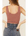 By Together Women's Solid Chestnut Seamless Ribbed Cropped Tank Top , Chestnut, hi-res