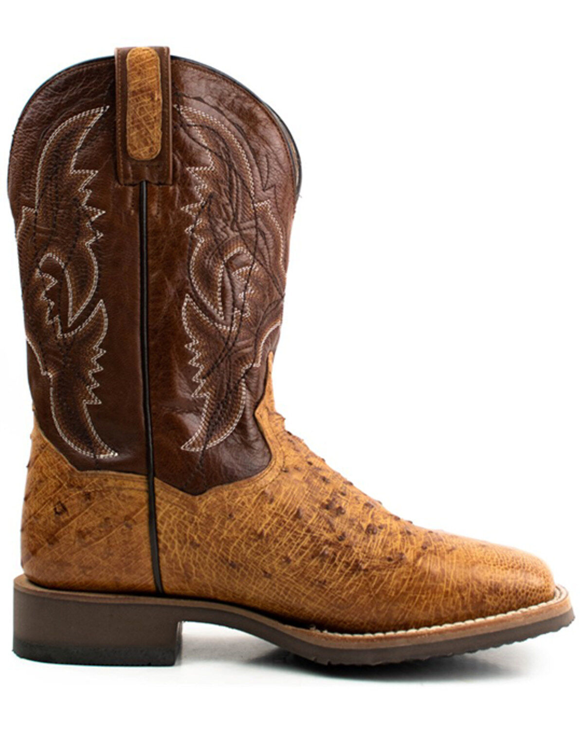 Product Name:  Dan Post Men's Saddle Hand Quill Ostrich Western Boots - Broad Square Toe