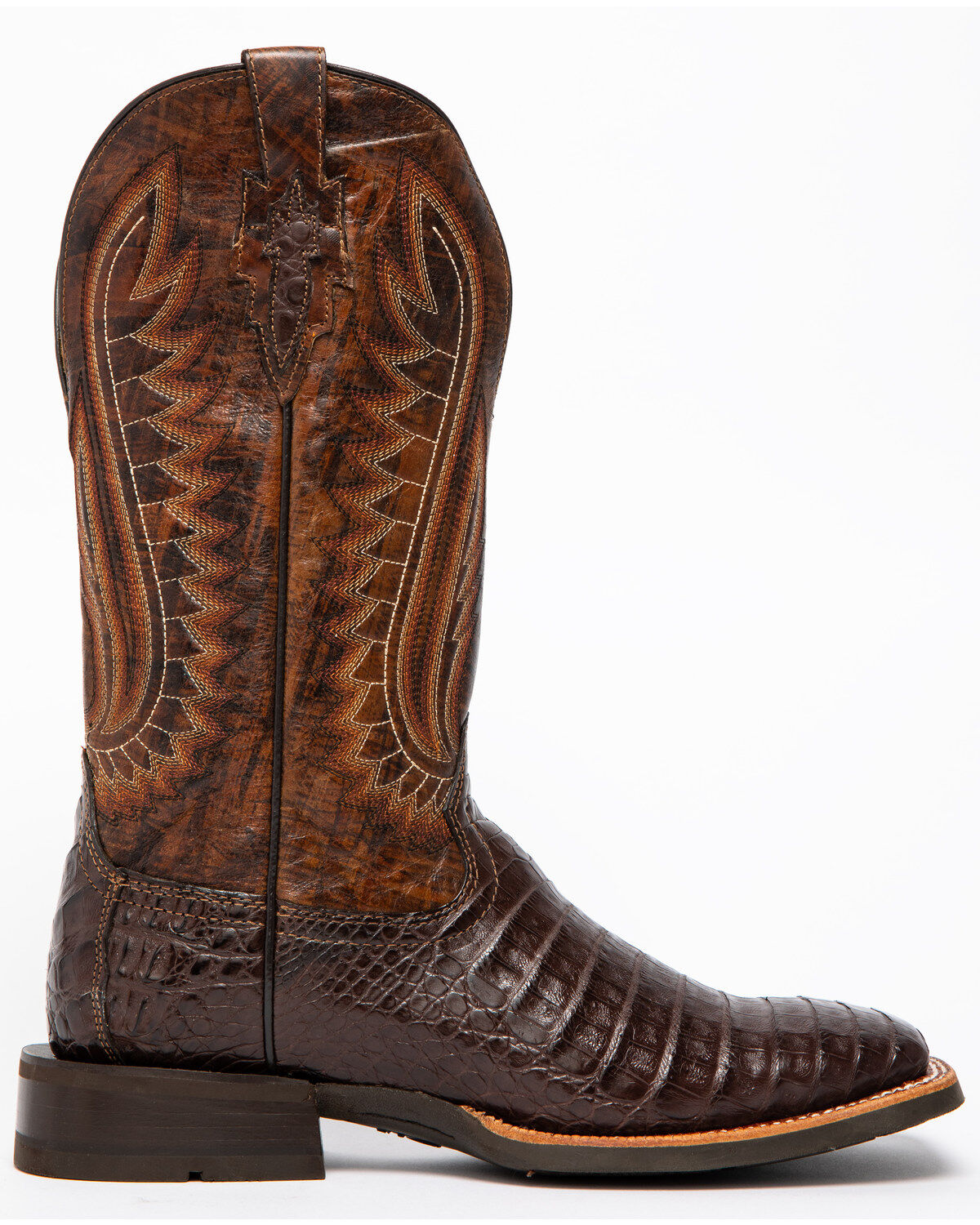 Image #2 - Ariat Men's Double Down Caiman Belly Cowboy Boots - Broad Square Toe, , hi-res