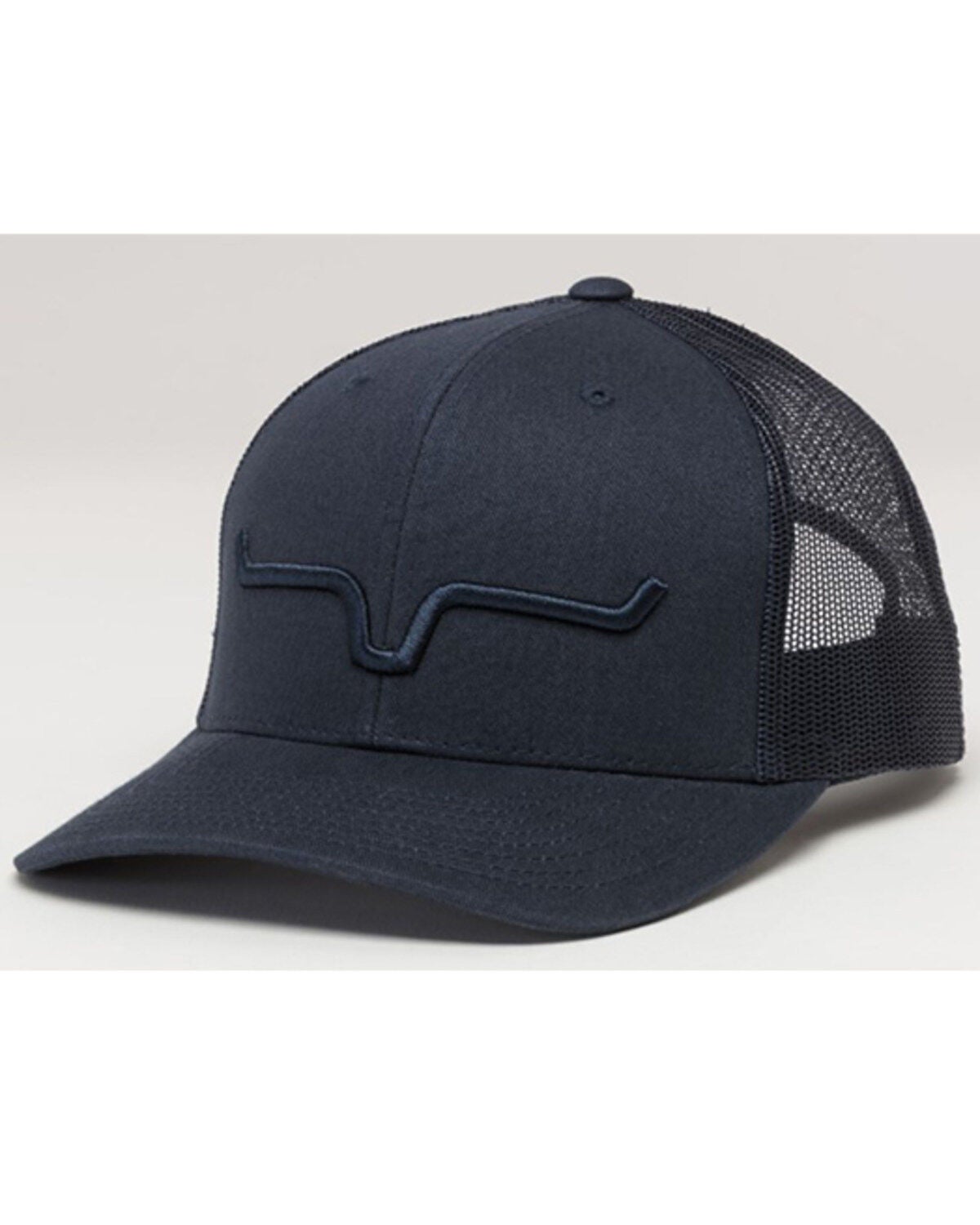 Kimes Ranch Men's Black Weekly Trucker Embroidered Logo Mesh-Back Ball Cap, Black, hi-res