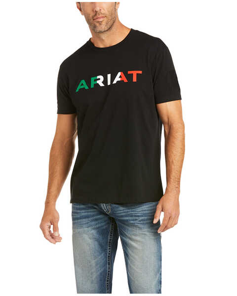 Ariat Men's Viva Mexico Logo Short Sleeve Graphic T-Shirt , Black, hi-res