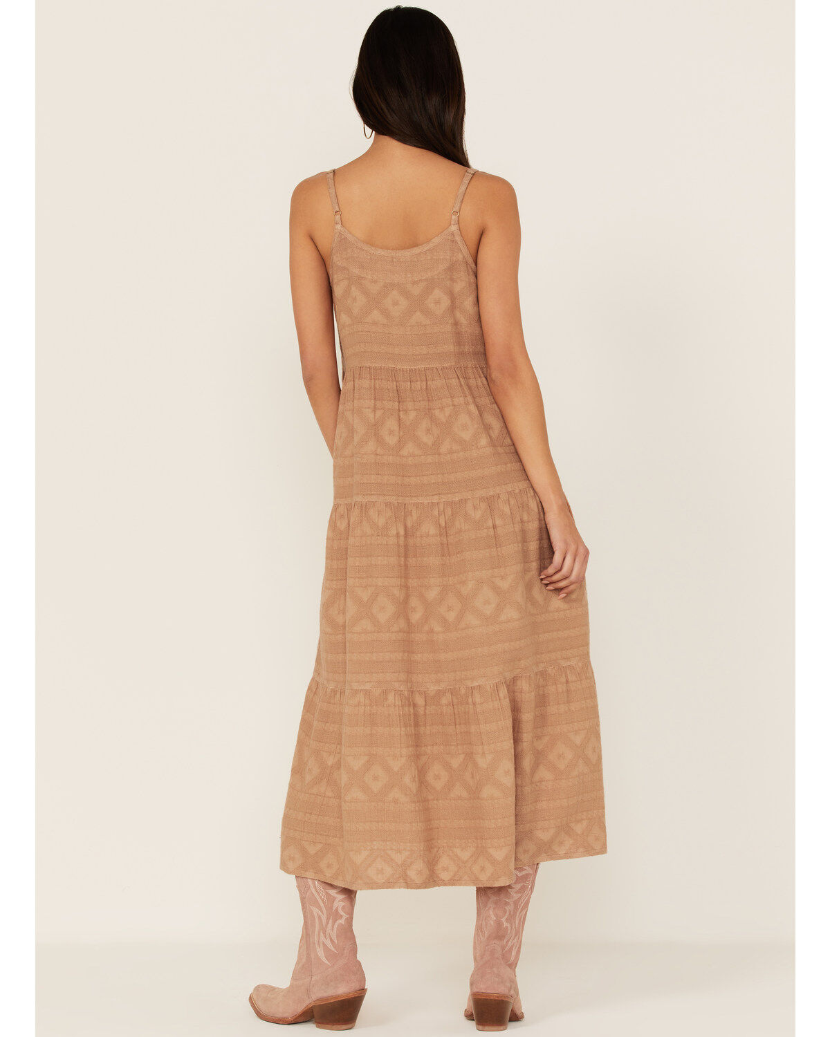 Image #4 - Cleo + Wolf Women's Tiered Midi Dress, Beige/khaki, hi-res