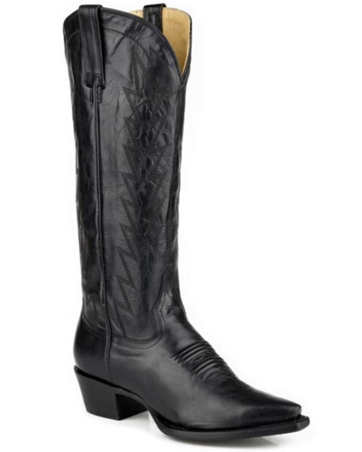 Stetson Women's Dove Tall Western Boots - Snip Toe, Black, hi-res