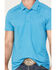 Rock & Roll Denim Men's Embroidered Logo Snap Performance Polo Shirt, Blue, hi-res