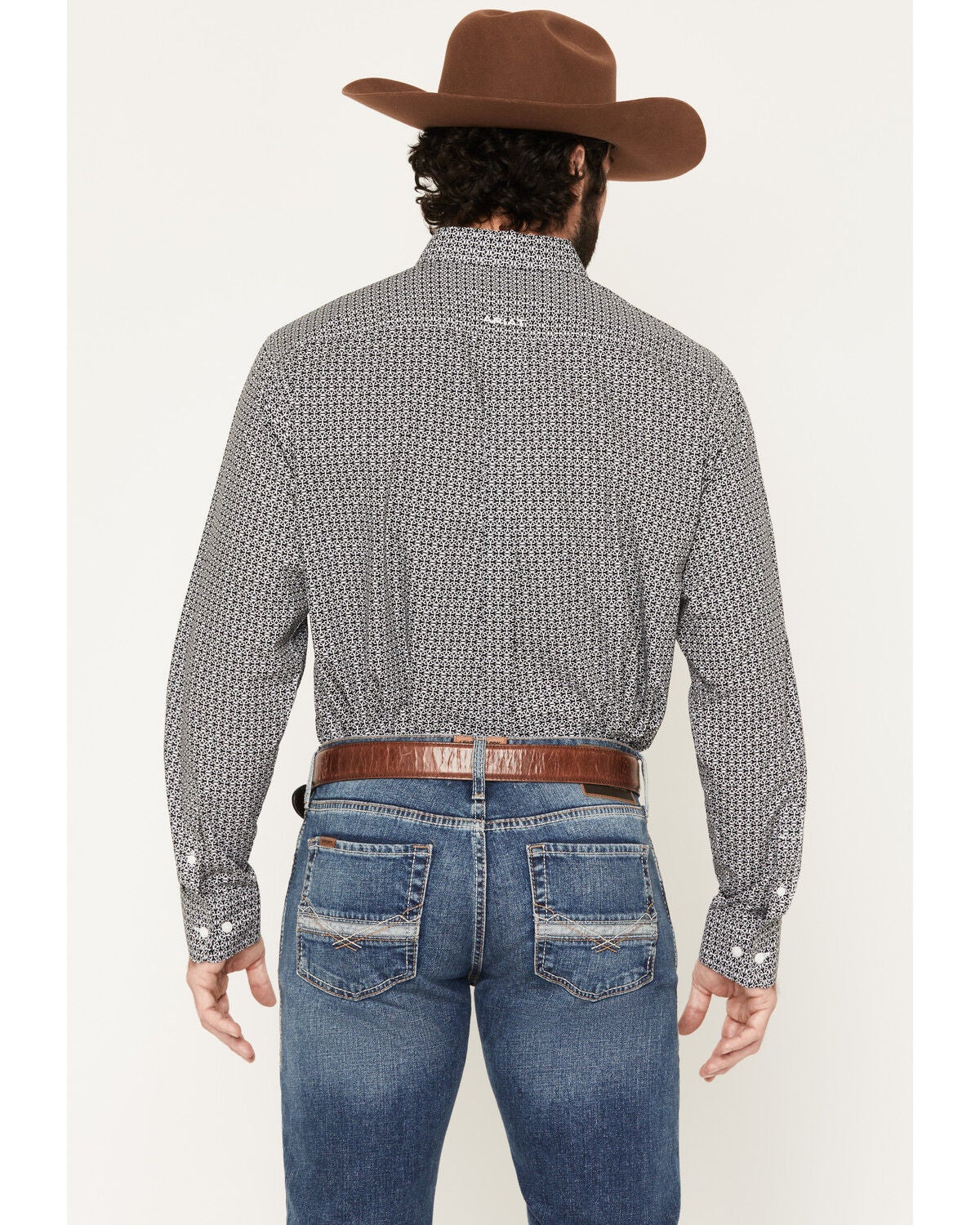 Image #4 - Ariat Men's Team Dawson Geo Print Long Sleeve Button-Down Western Shirt - Tall, Black, hi-res